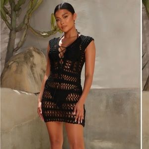 Crochet black cover up